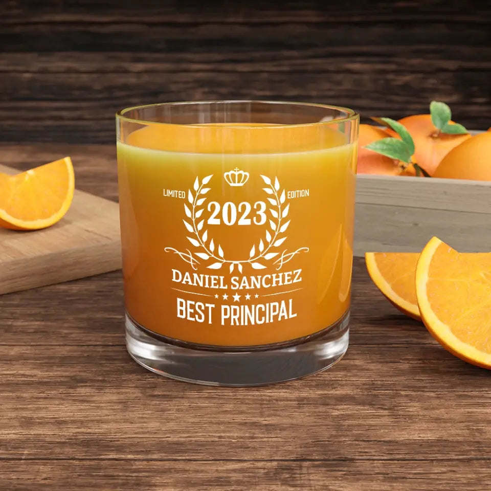 Limited Edition Best Principal - Personalized Bar Glass