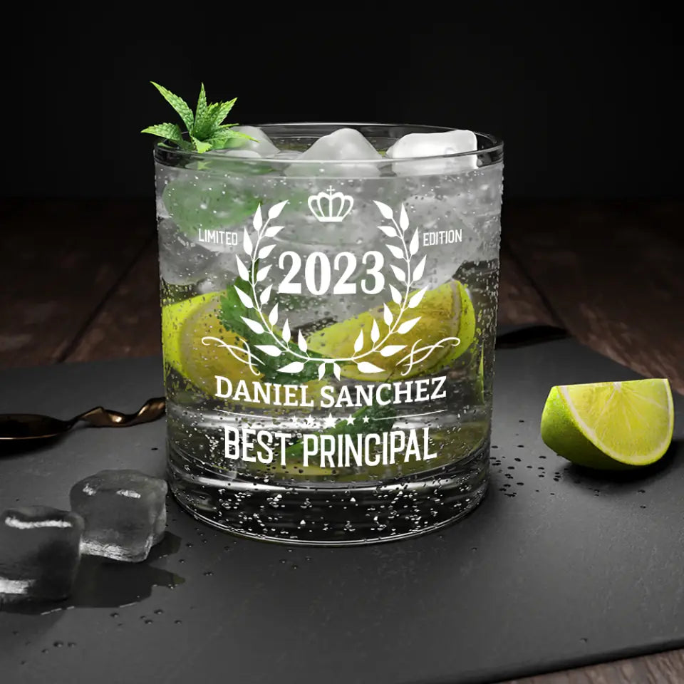 Limited Edition Best Principal - Personalized Bar Glass