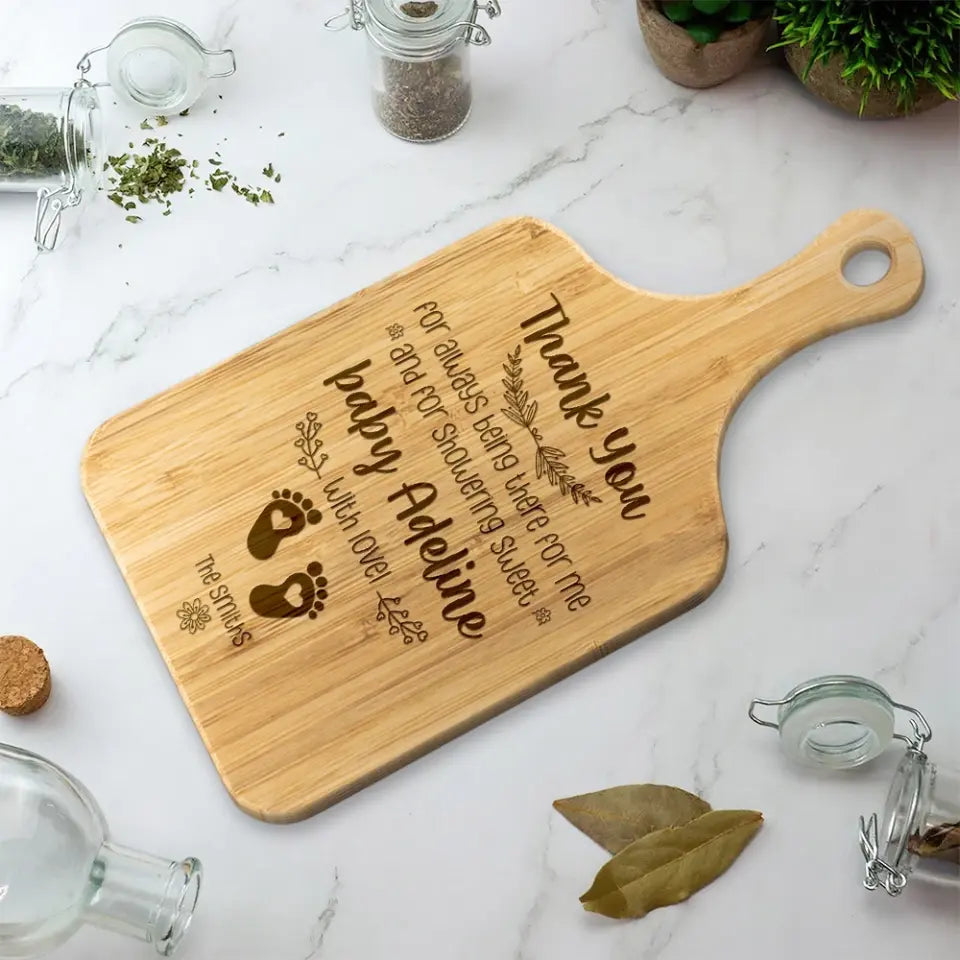 Thank You For Showering Sweet Wood Cutting Board