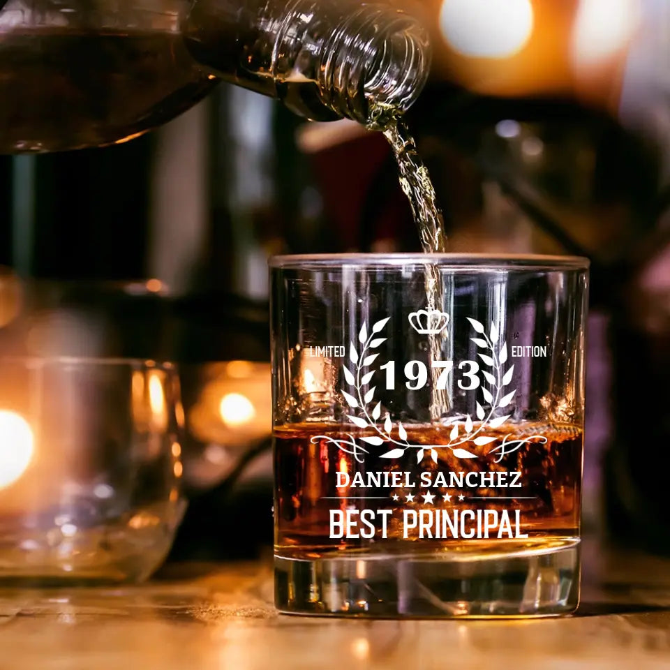 Limited Edition Best Principal - Personalized Bar Glass