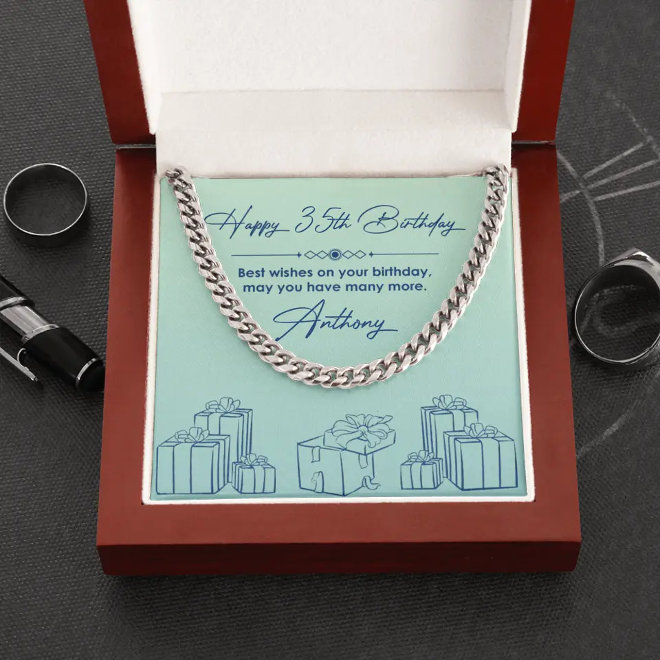 Best Wishes On Your Birthday - Personalized Cuban Link Chain