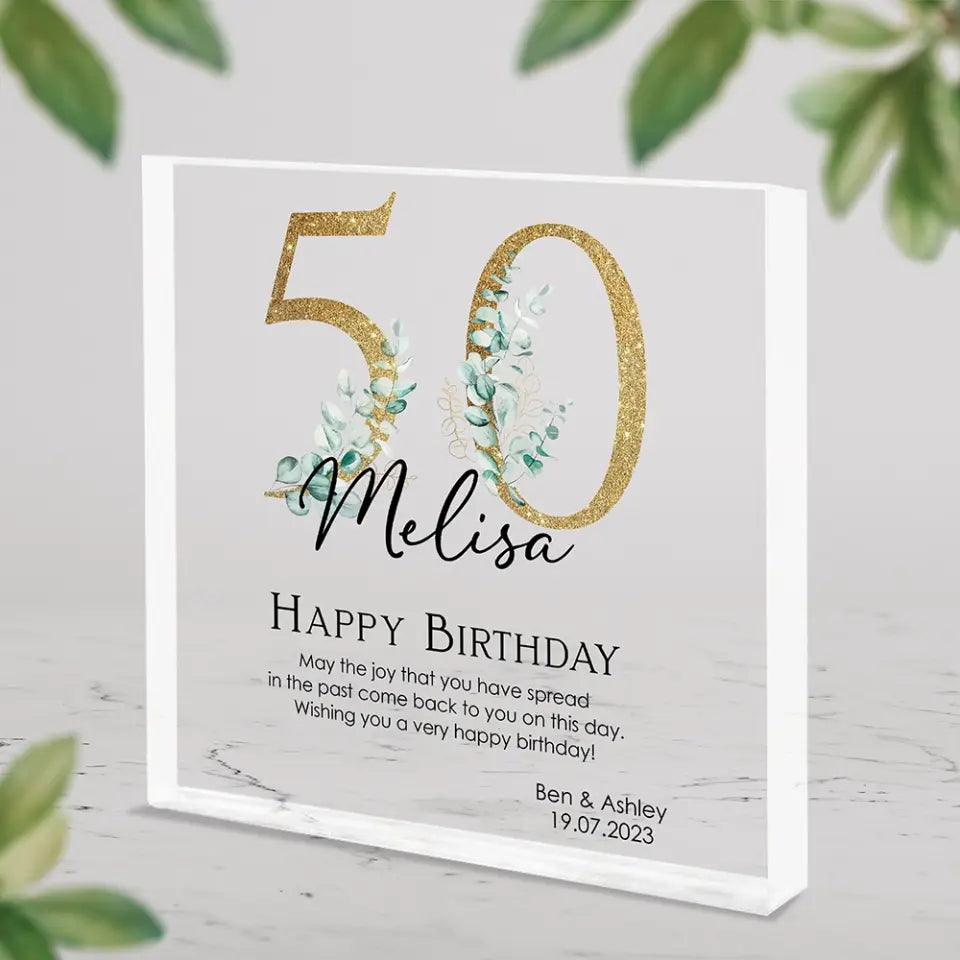 Wishing You A Very Happy Birthday Custom Acrylic Plaque Birthday Gift