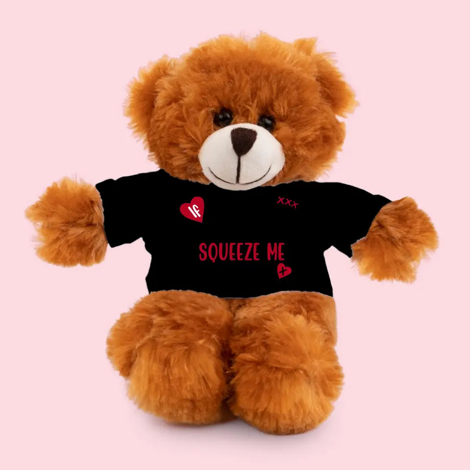Squeeze Me Instead - Personalized Teddy Bear With T-shirt Multi Color - Moving Away Gifts