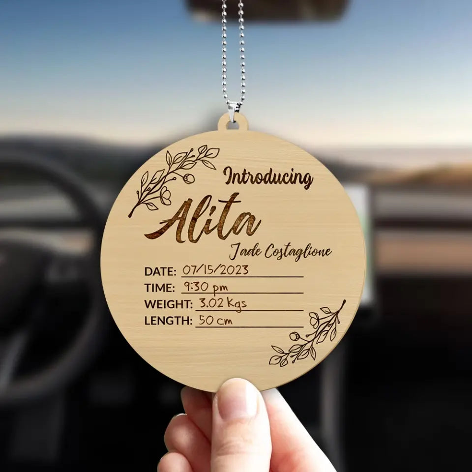 Welcome To The World - Personalized Car Ornament - Pregnancy Gift | 306IHPNPOR774