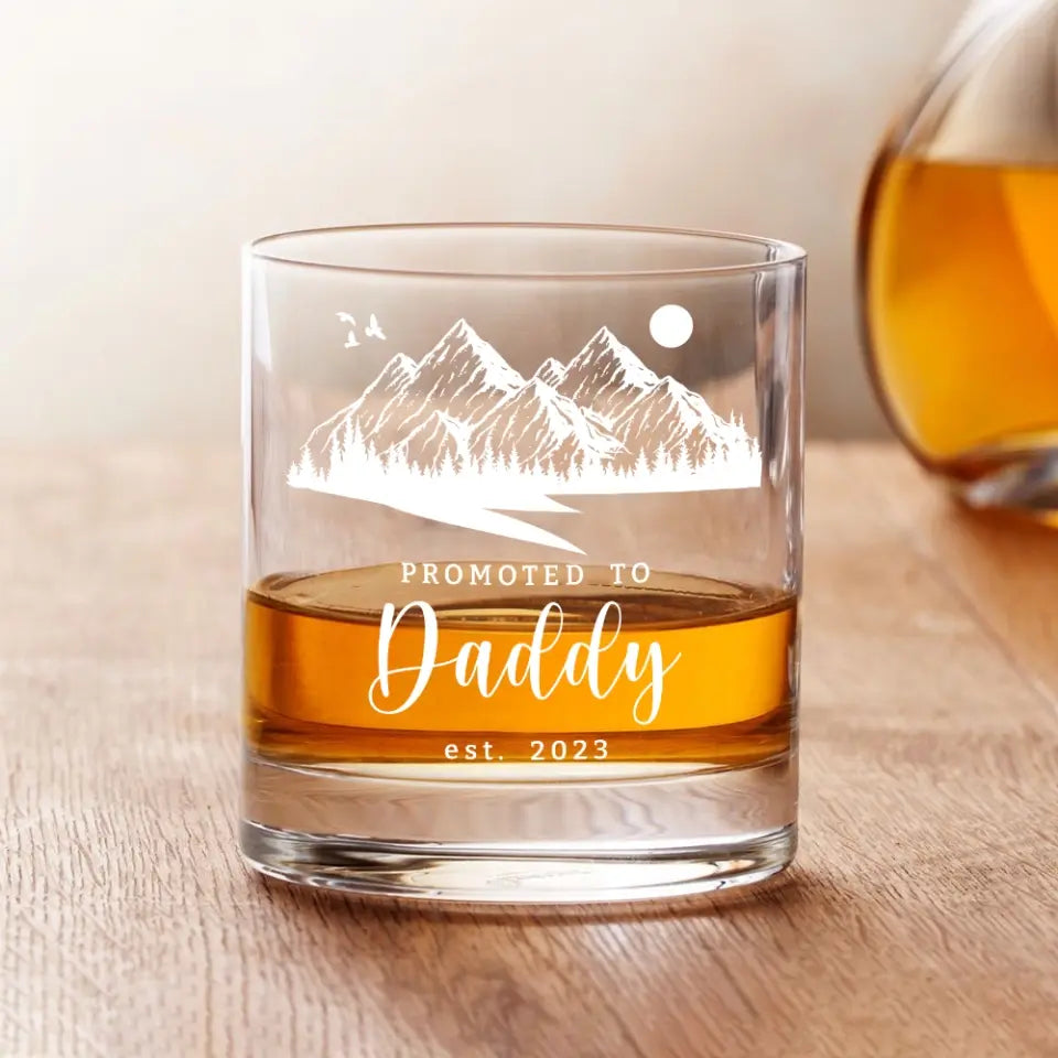 Promoted To Mommy/Daddy - Personalized Bar Glass