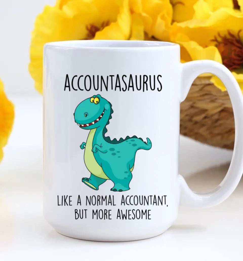 Accountasaurus - Personalized White Mug