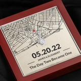 The Day Two Became One - Personalized Map Necklace - Anniversary  Gift For Her | 304IHPNPJE497