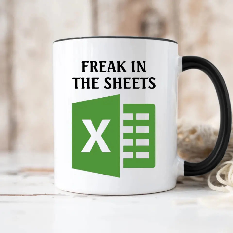 Freak In The Sheet Personalized White Accent Mug Gift For Accountant