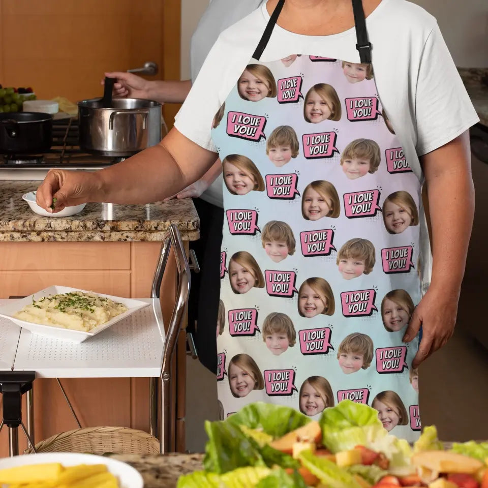 Custom Face And Background Personalized Apron