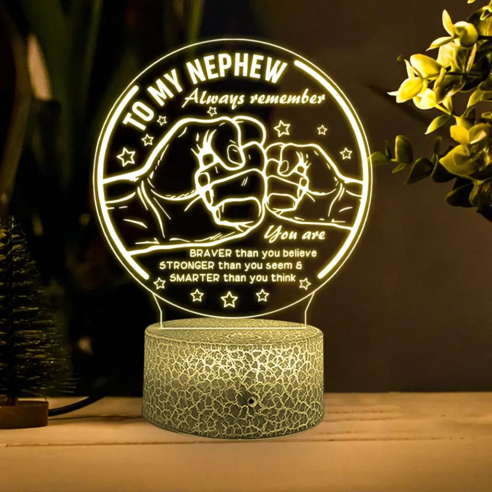 To My Nephew Always Remember - Personalized 3D LED Light - Gift For Nephew