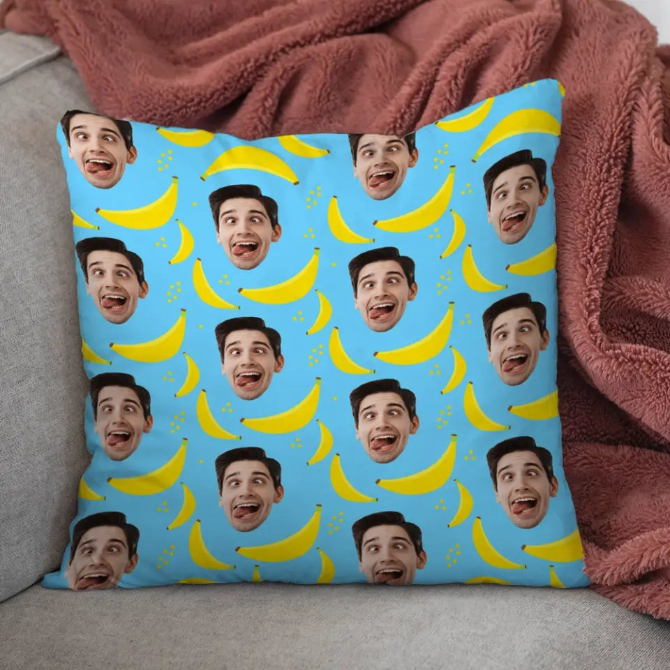 You and Me Custom Face Personalized Square Linen Pillow