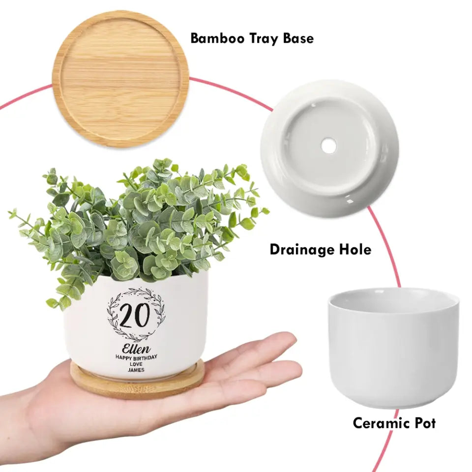 Personalized Ceramic Plant Pot | Ceramic Plant Pot | Loveable