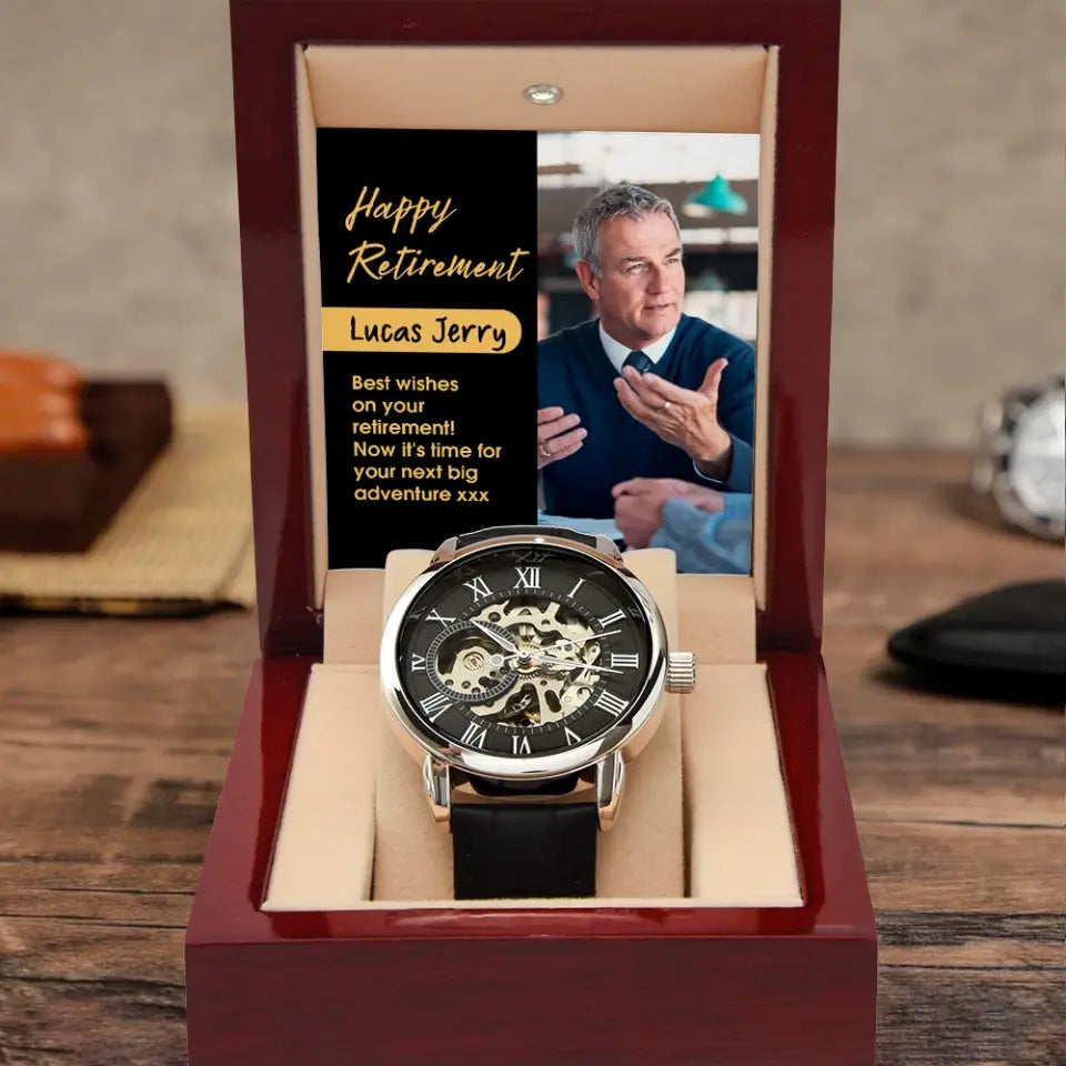 Best Wishes On Your Retirement - Personalized Men Watch - Retirement Gift for Him