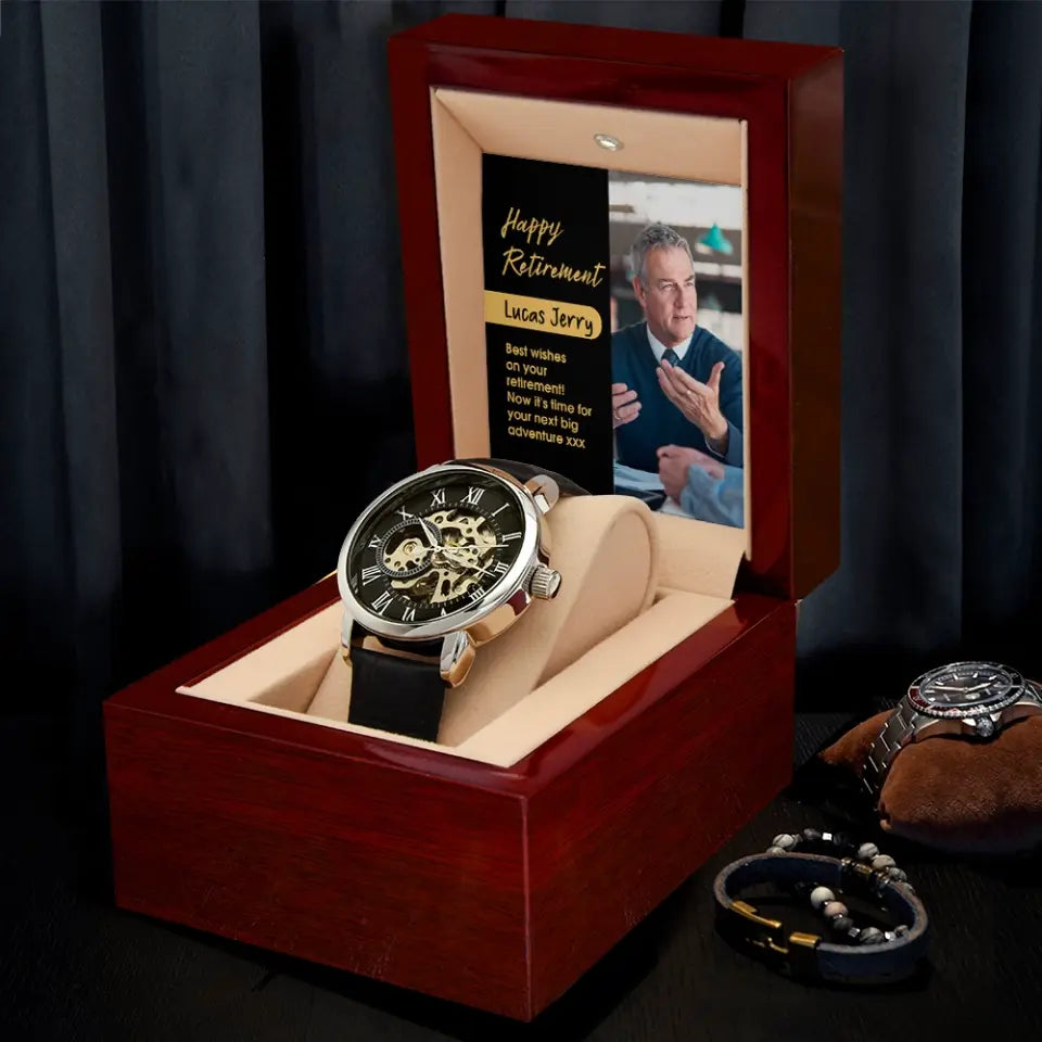 Best Wishes On Your Retirement - Personalized Men Watch - Retirement Gift for Him