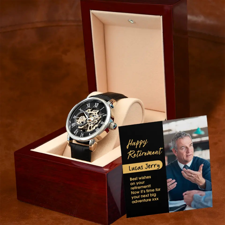 Best Wishes On Your Retirement - Luxury Watch With LED Spotlight - Retirement Gift | 308IHPNPWA910