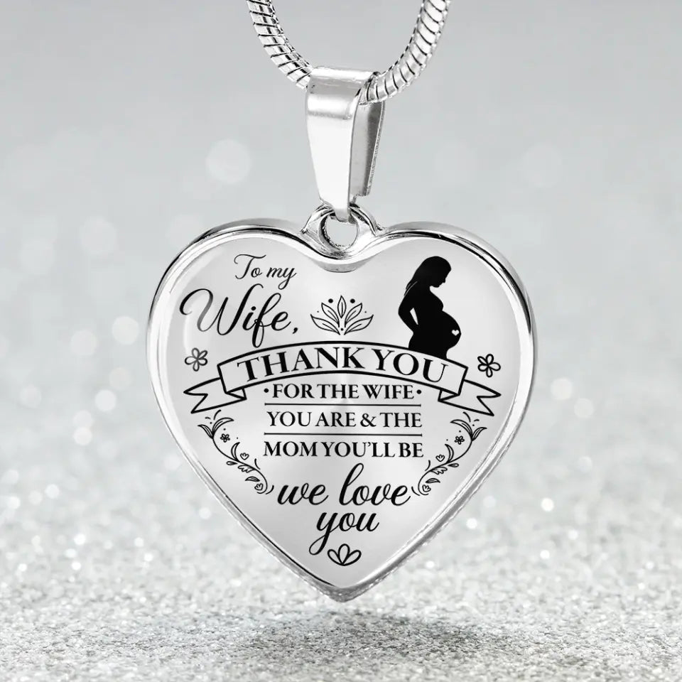 Thank You For The Mom You Will Be - Heart Necklace Keychain - Gift For Pregnant Wife
