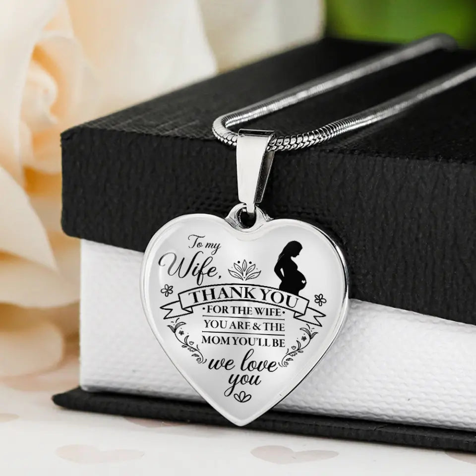 Thank You For The Mom You Will Be - Heart Necklace Keychain - Gift For Pregnant Wife