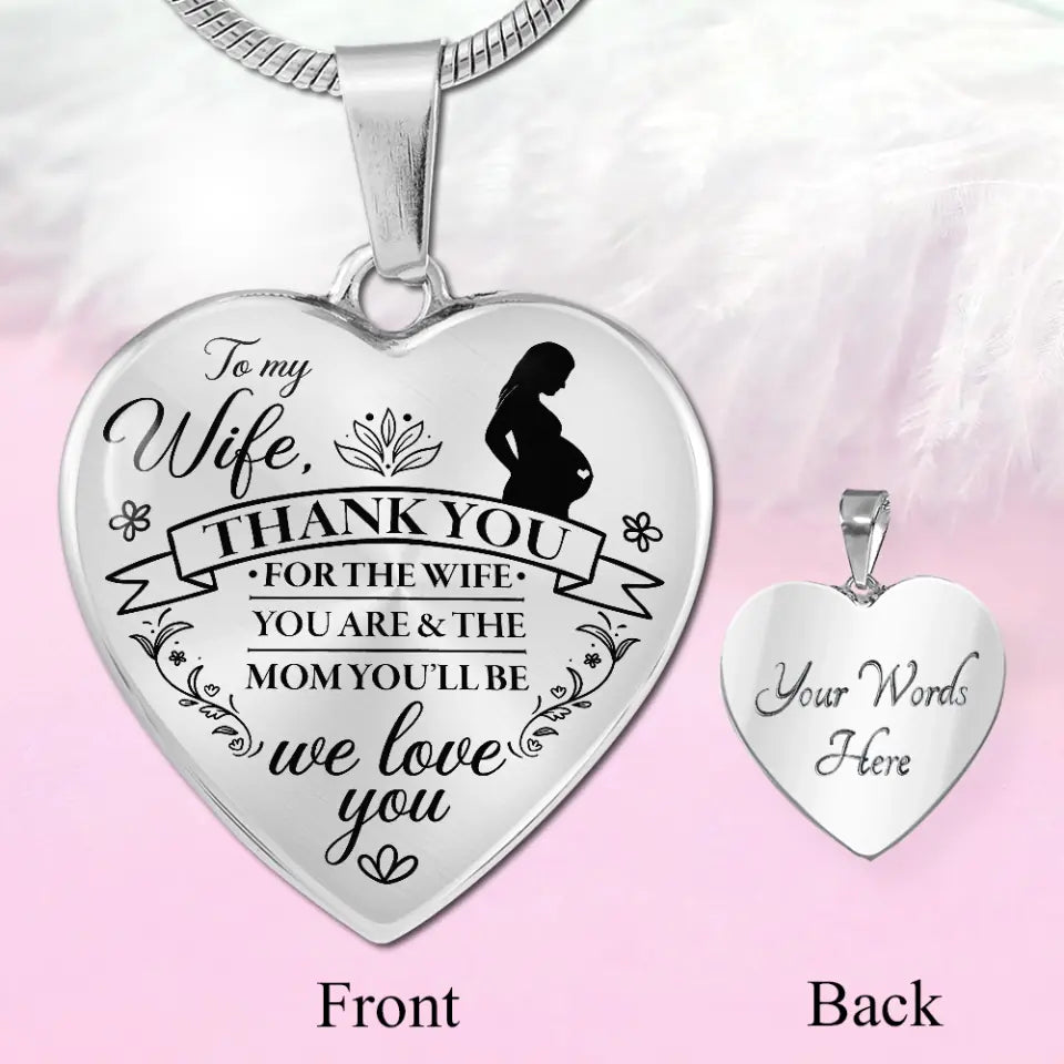Thank You For The Mom You Will Be - Heart Necklace Keychain - Gift For Pregnant Mom/Wife | 308IHPBNJE914