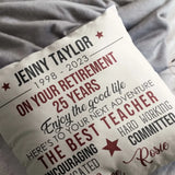 Here's To Your Next Adventure - Personalized Square Linen Pillow - Retirement Gift | 308IHPLNTS898