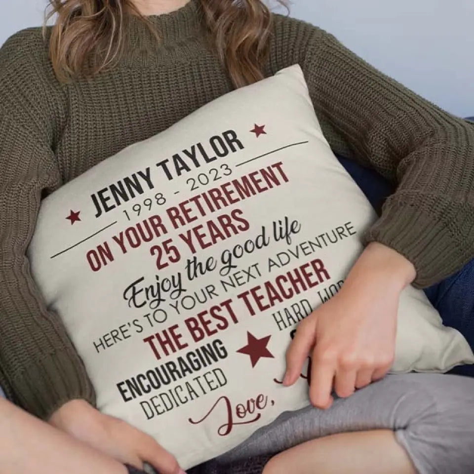Here's To Your Next Adventure - Personalized Square Linen Pillow