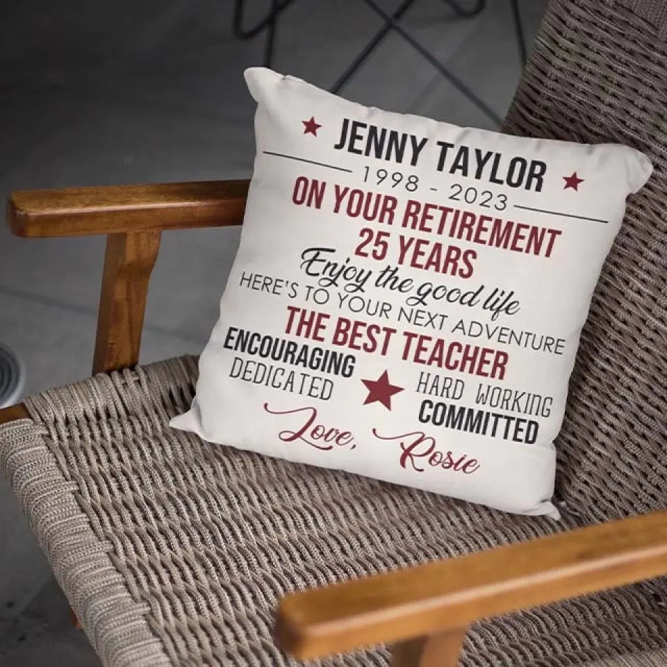 Here's To Your Next Adventure - Personalized Square Linen Pillow