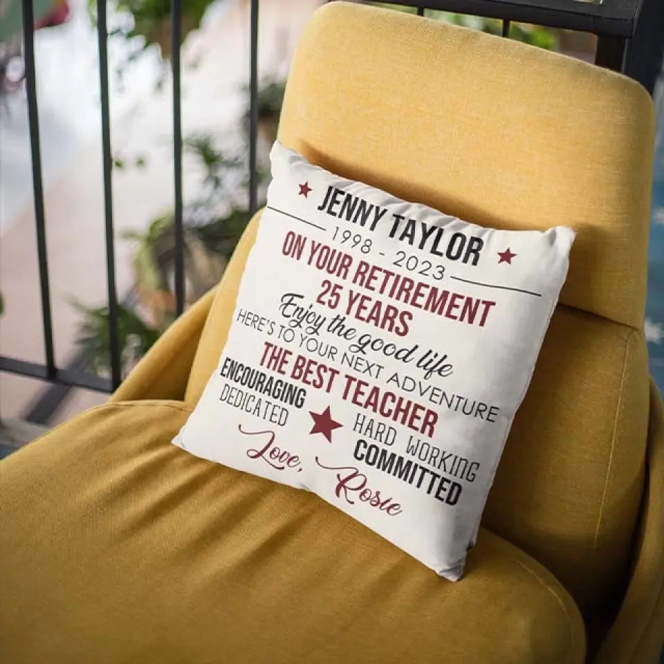 Here's To Your Next Adventure - Personalized Square Linen Pillow