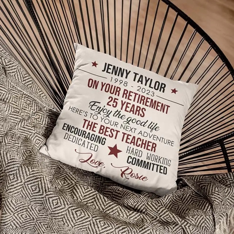 Here's To Your Next Adventure - Personalized Square Linen Pillow