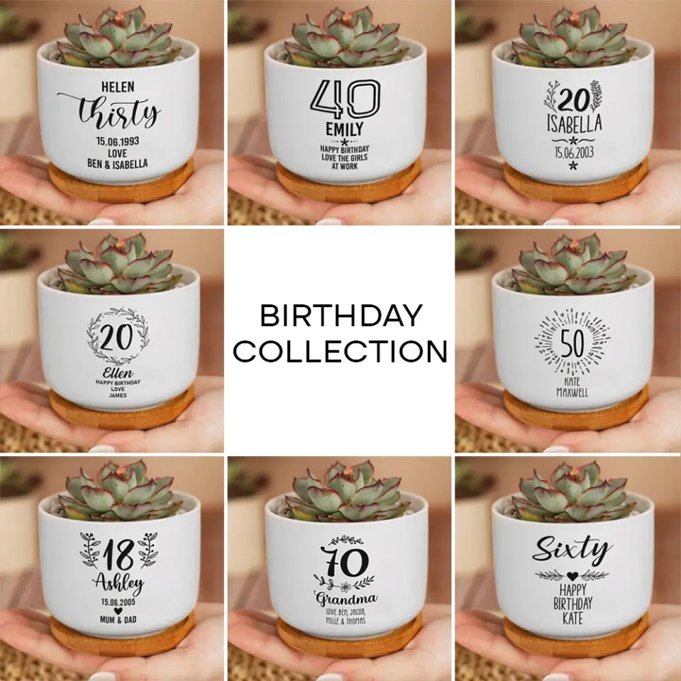 8 Styles Birthday Gifts - Personalized Ceramic Plan Pot - Birthday Gift For Family