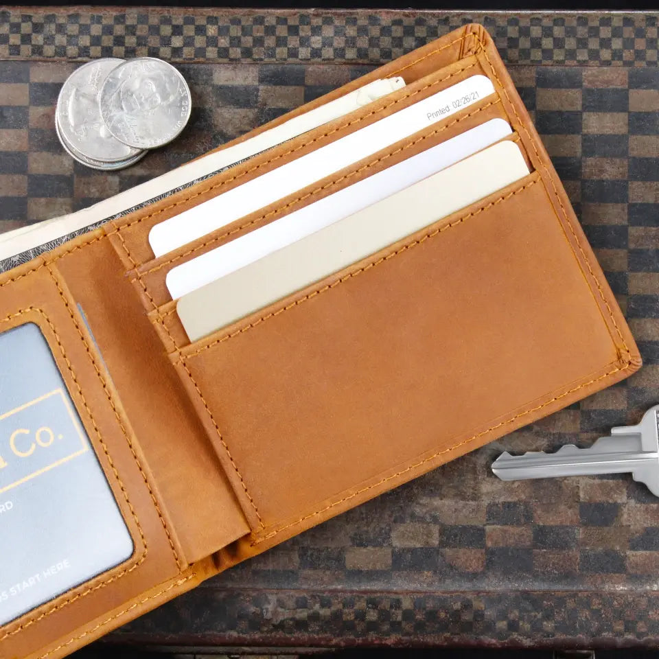 Officially Retired Not My Problem Anymore - Personalized Leather Wallet - Retirement Gift for Him