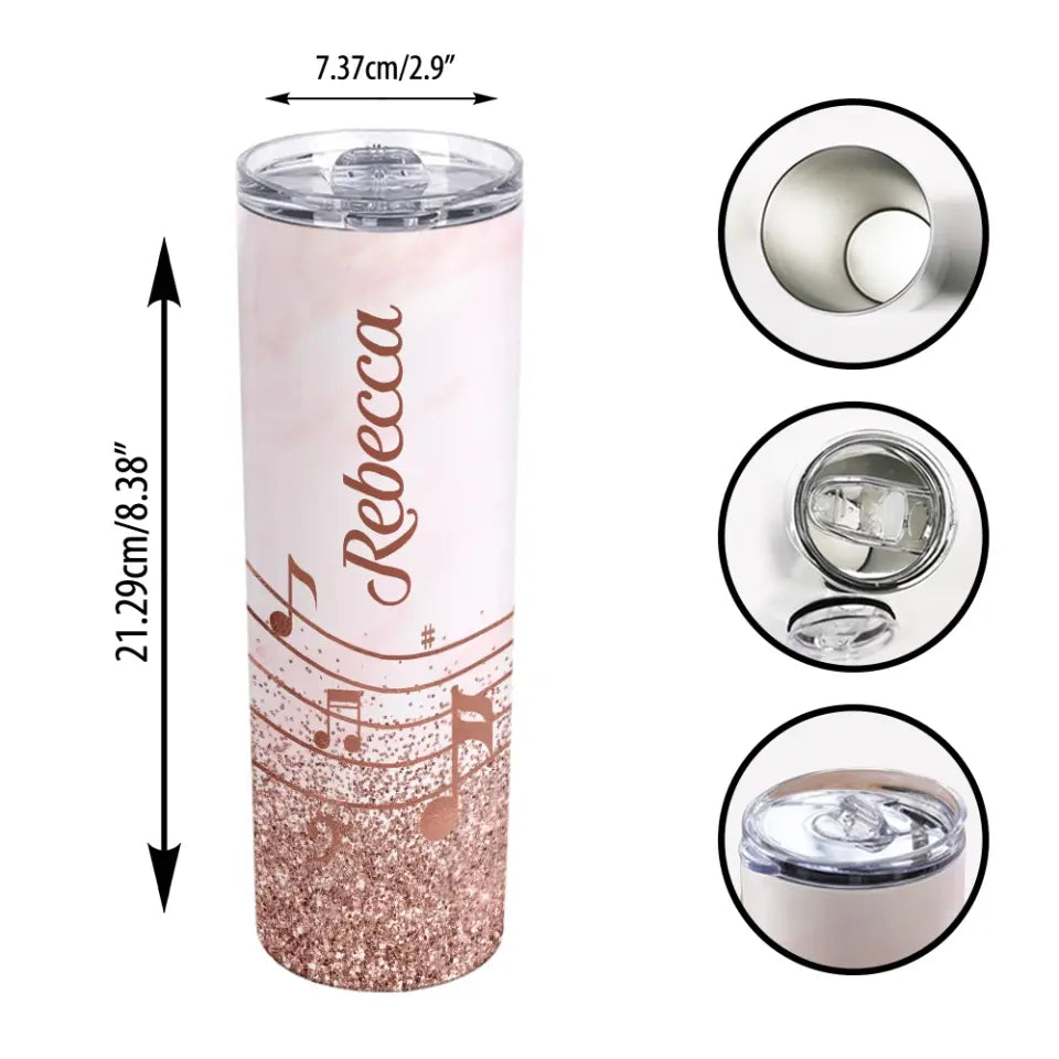 Musical Gift Personalized 20oz Skinny Tumbler