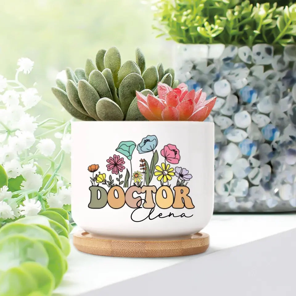 Thank You Doctor Personalized Ceramic Plant Pot