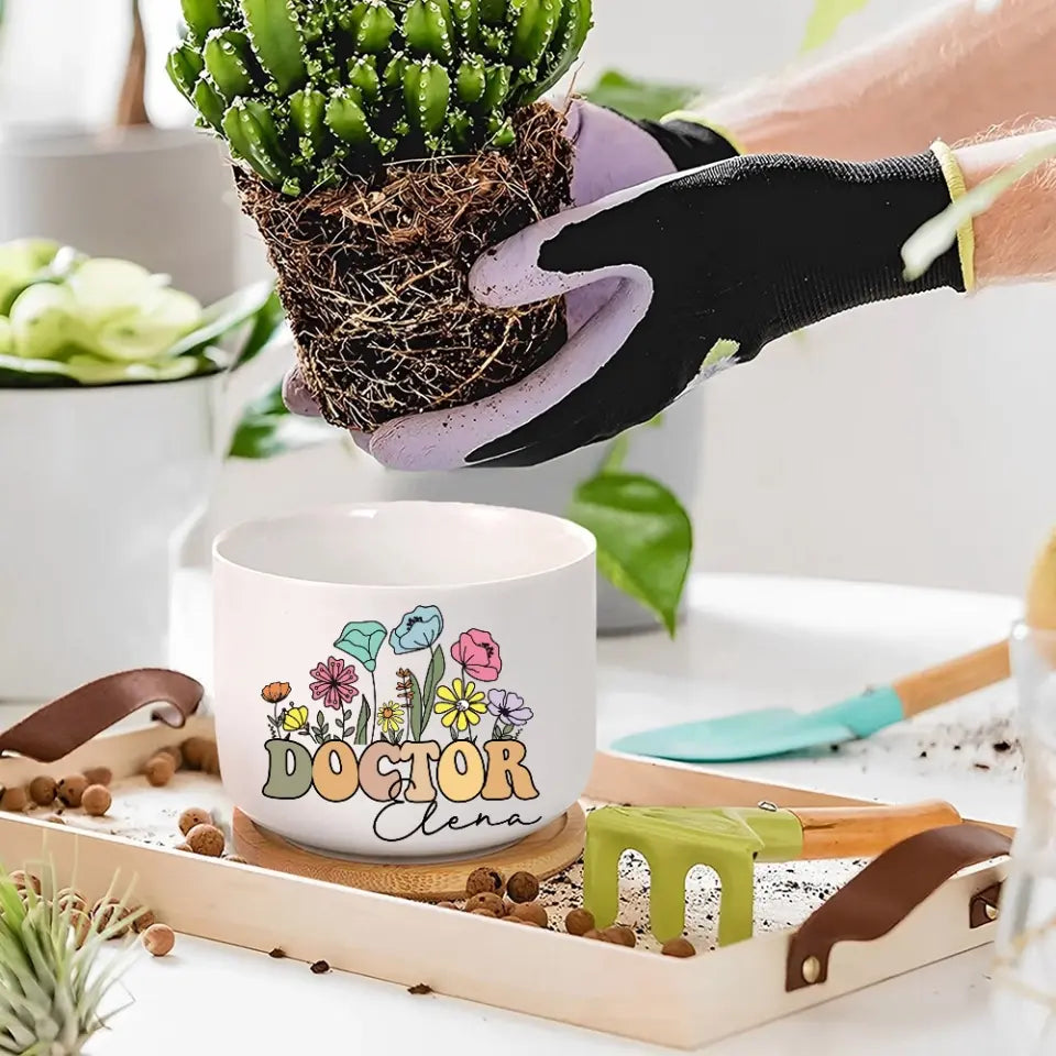 Thank You Doctor Personalized Ceramic Plant Pot