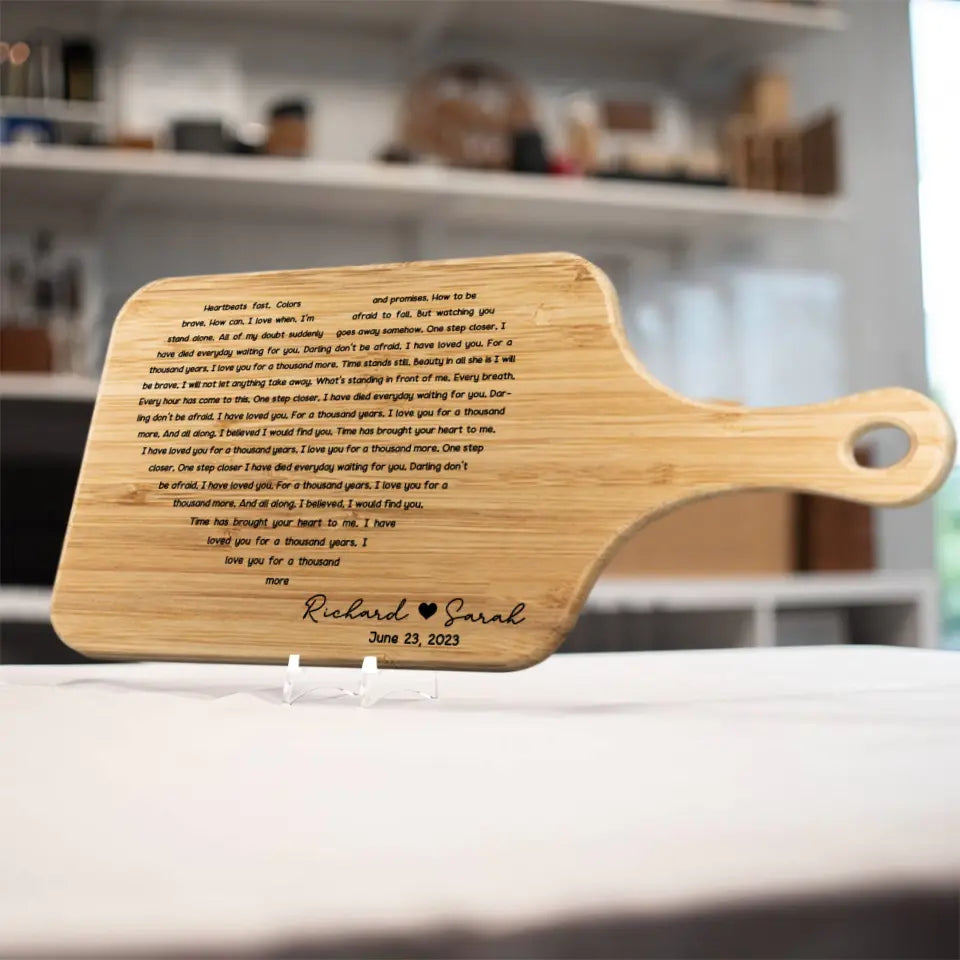 Harmony of Love, Sweet Message to Your Lover, Personalized Wooden Cutting Board, Anniversary Gift For Couple