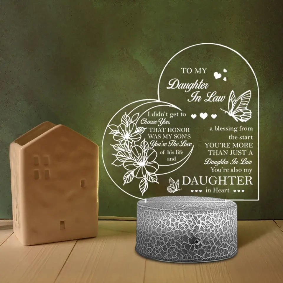 To My Daughter-In-Law - Personalized 3d Light - Table Lamp - Gift for Daughter in Law - Daughter in Law Gifts from Mother in Law