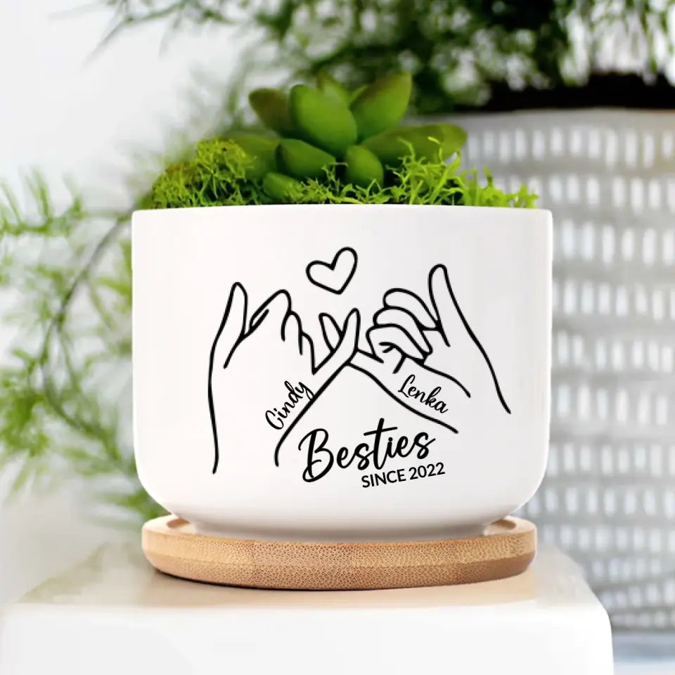 Personalized Besties Plant Pot