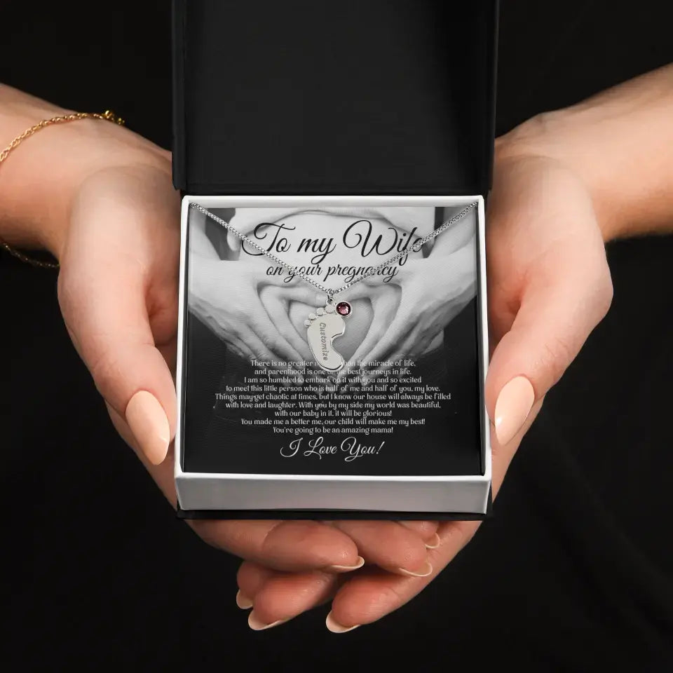 To My Wife On Your Pregnancy Personalized Necklace
