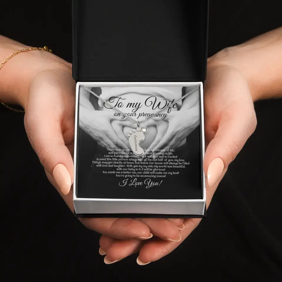 To My Wife On Your Pregnancy Personalized Necklace