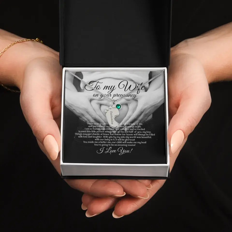 To My Wife On Your Pregnancy Personalized Necklace