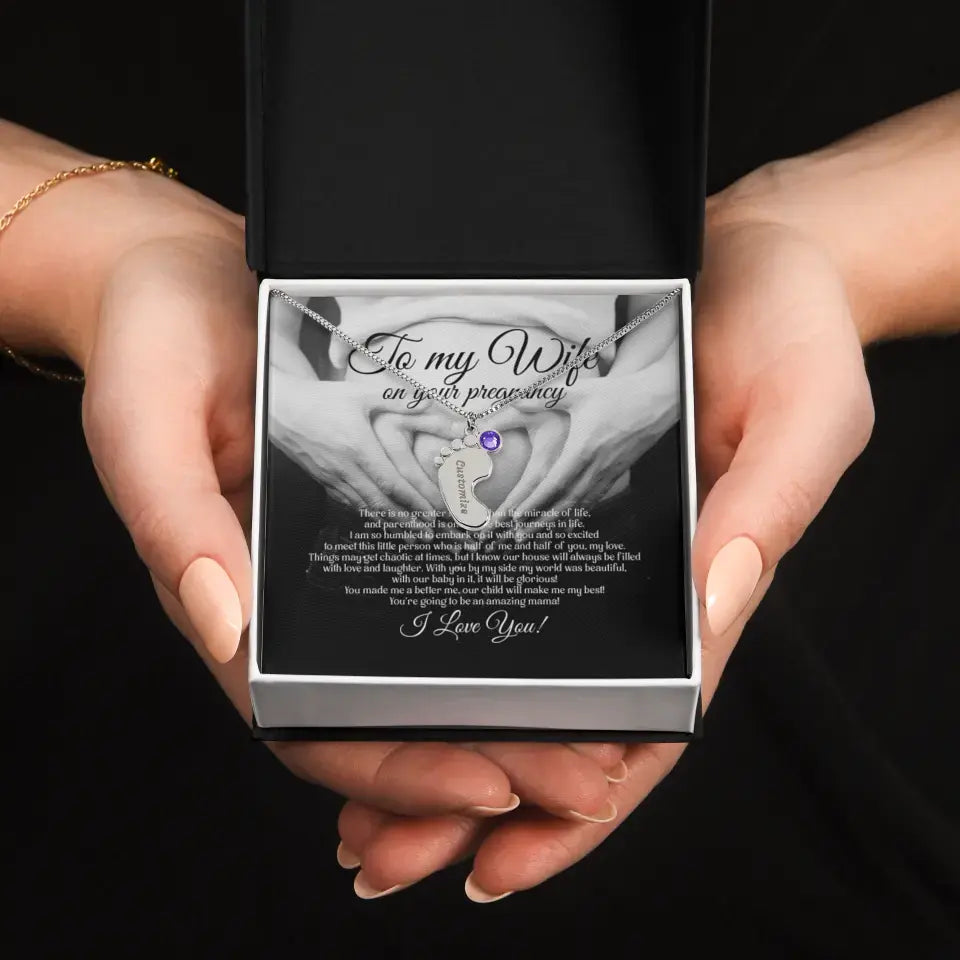 To My Wife On Your Pregnancy Personalized Necklace