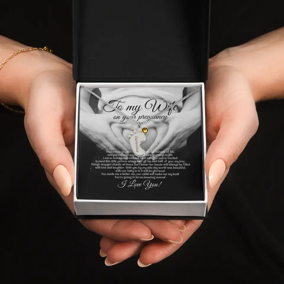 To My Wife On Your Pregnancy Personalized Necklace