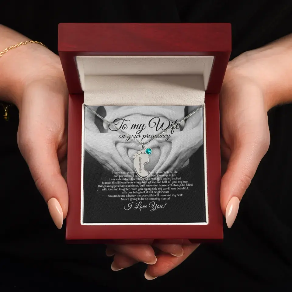 To My Wife On Your Pregnancy Personalized Necklace