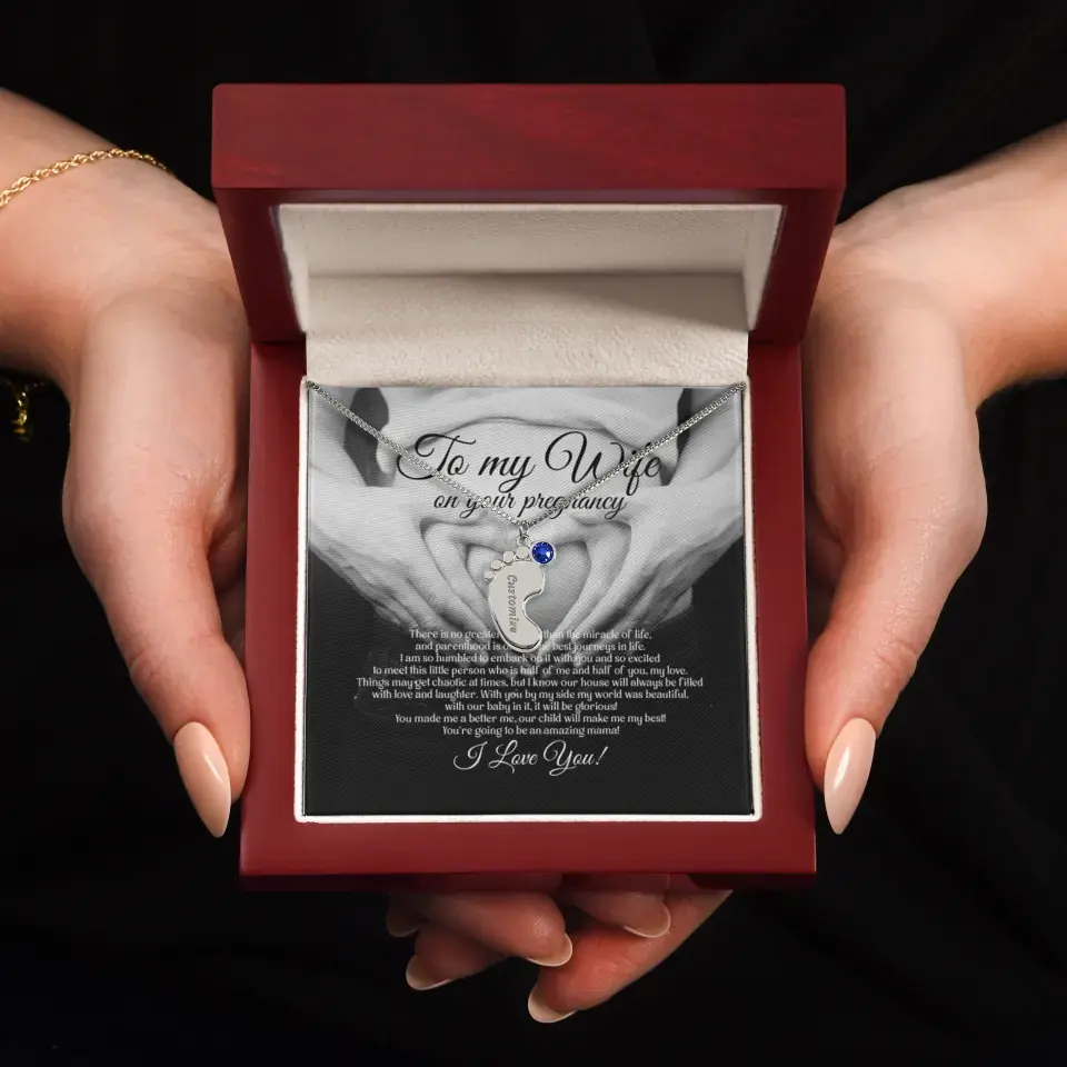 To My Wife On Your Pregnancy Personalized Necklace