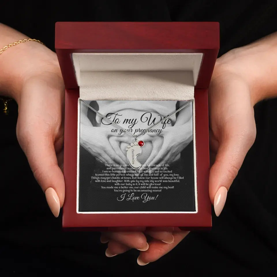 To My Wife On Your Pregnancy Personalized Necklace