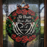 Till Death Do Us Apart - Personalized Round Wood Sign - Best Gifts Home Decor For Halloween Couple | 208IHPTHRW105