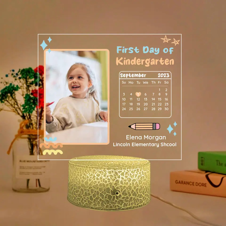 First Day Of School - Personalized 3D LED Light 
- Gift For Kids Children | 308IHPNPLL990