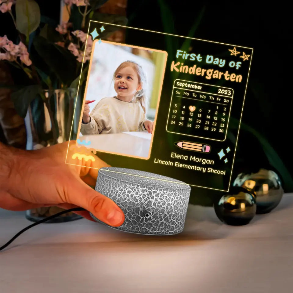 First Day Of School Personalized 3D LED Light Gift For Kids Children