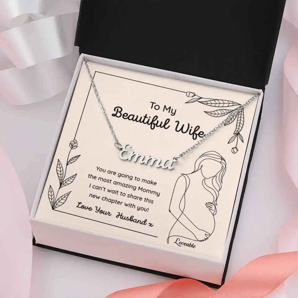 To My Beautiful Wife Personalized Necklace
