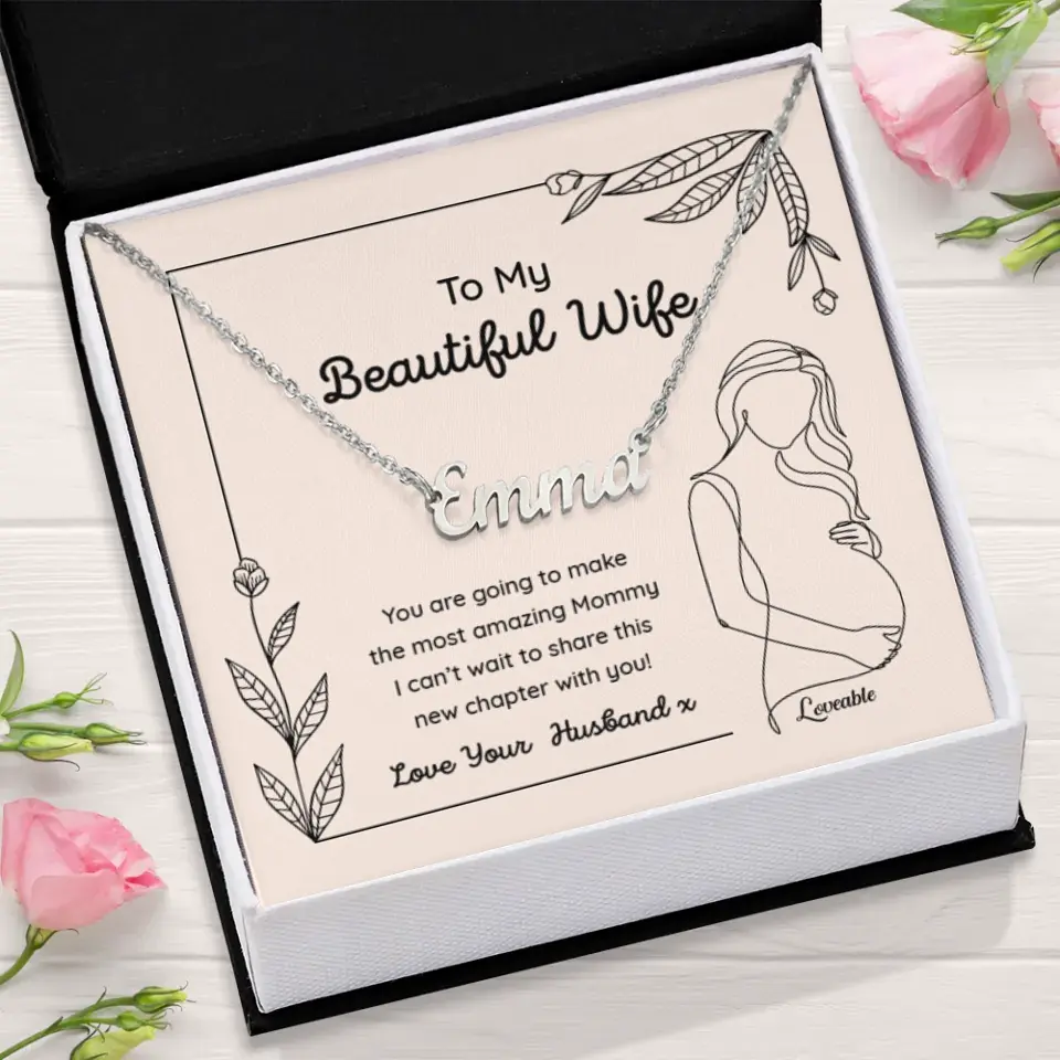 To My Beautiful Wife Personalized Necklace