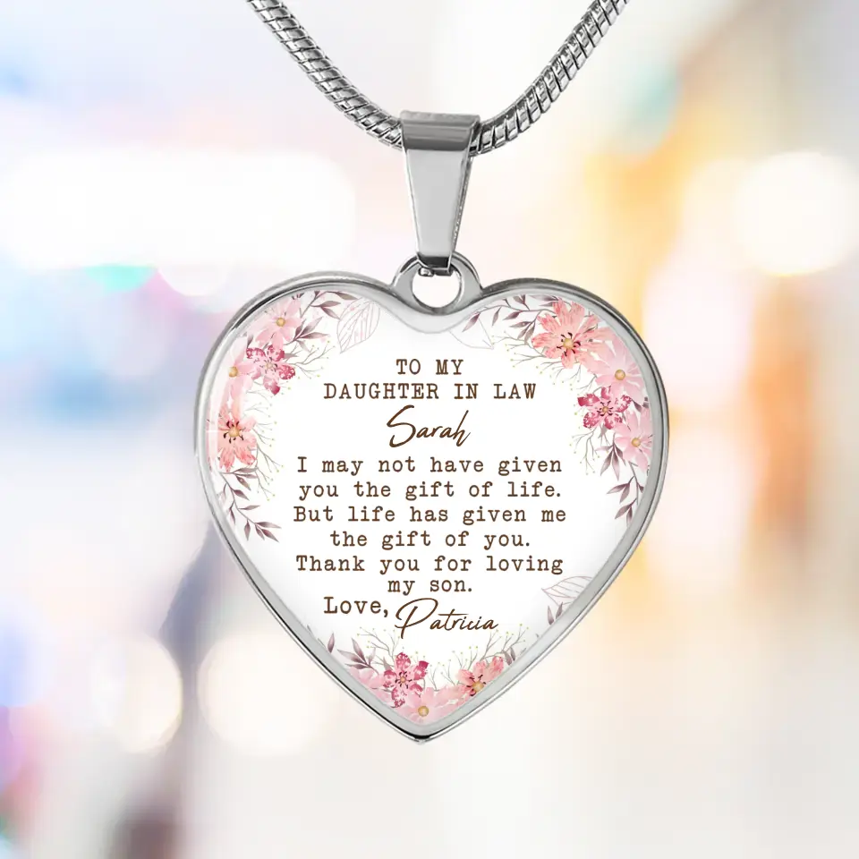 To My Daughter In Law Thank You For Loving My Son Personalized Necklace Keychain Anniversary Gift
