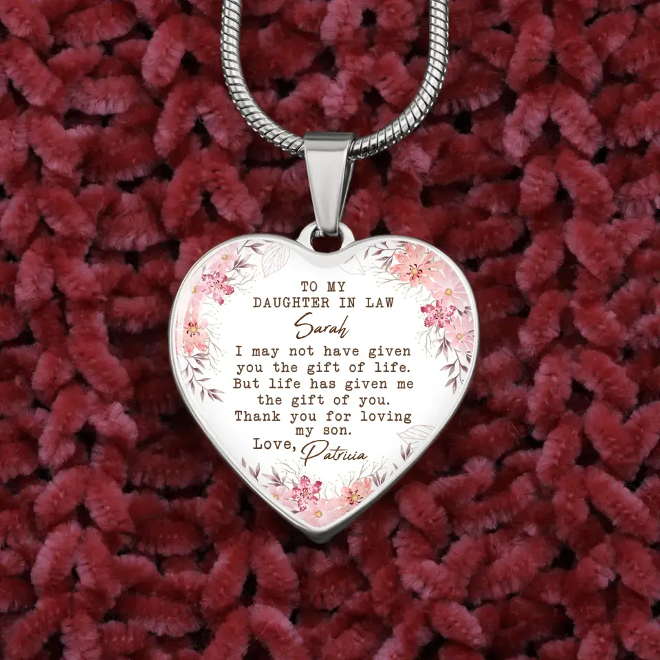 To My Daughter In Law Thank You For Loving My Son Personalized Necklace Keychain Anniversary Gift